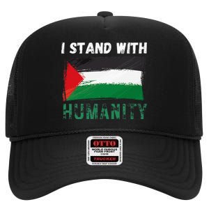 Palestine Flag Free Gaza I Stand With Free Palestine Gaza High Crown Mesh Back Trucker Hat