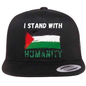 Palestine Flag Free Gaza I Stand With Free Palestine Gaza Flat Bill Trucker Hat