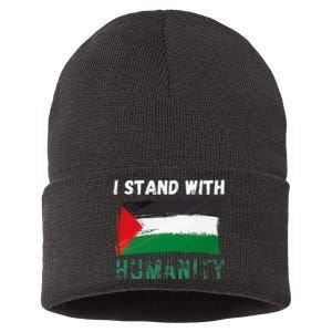 Palestine Flag Free Gaza I Stand With Free Palestine Gaza Sustainable Knit Beanie