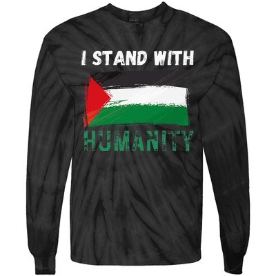 Palestine Flag Free Gaza I Stand With Free Palestine Gaza Tie-Dye Long Sleeve Shirt