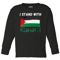 Palestine Flag Free Gaza I Stand With Free Palestine Gaza Toddler Long Sleeve Shirt