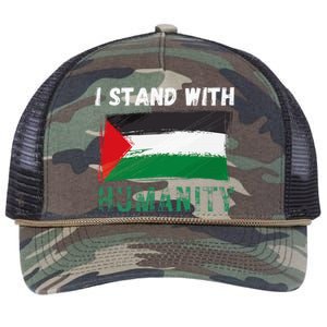 Palestine Flag Free Gaza I Stand With Free Palestine Gaza Retro Rope Trucker Hat Cap