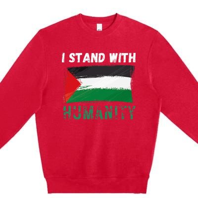 Palestine Flag Free Gaza I Stand With Free Palestine Gaza Premium Crewneck Sweatshirt