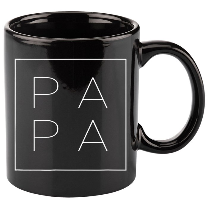 PAPA Funny Fathers Day Present For Dad, Papa, Grandpa, Dada TShirt 11oz C Handle Ceramic Mug