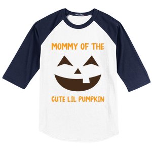 Pumpkin Face Funny Mommy Of The Cute Lil Pumpkin Halloween Meaningful Gift Baseball Sleeve Shirt