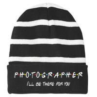 Photographer Funny Friends Themed Unique Gift Women Men Striped Beanie with Solid Band