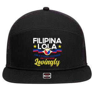 Philippine Flag Filipina Lola Grandma Pinay Filipina 7 Panel Mesh Trucker Snapback Hat