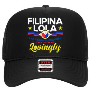 Philippine Flag Filipina Lola Grandma Pinay Filipina High Crown Mesh Back Trucker Hat