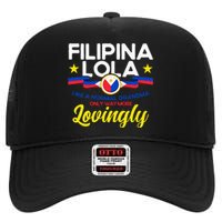 Philippine Flag Filipina Lola Grandma Pinay Filipina High Crown Mesh Back Trucker Hat