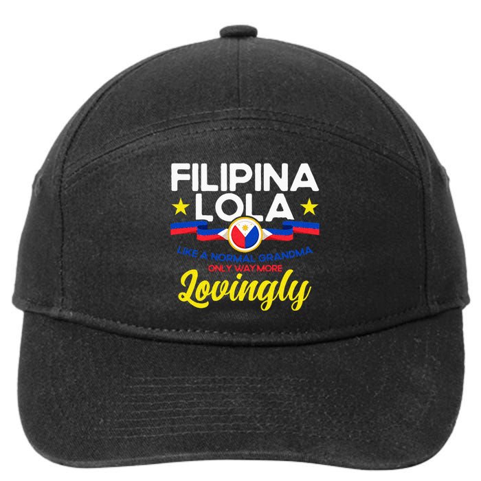 Philippine Flag Filipina Lola Grandma Pinay Filipina 7-Panel Snapback Hat