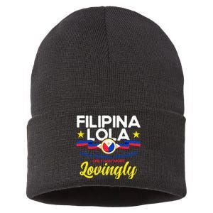 Philippine Flag Filipina Lola Grandma Pinay Filipina Sustainable Knit Beanie