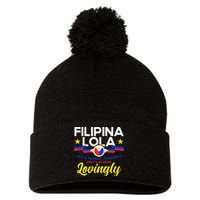 Philippine Flag Filipina Lola Grandma Pinay Filipina Pom Pom 12in Knit Beanie