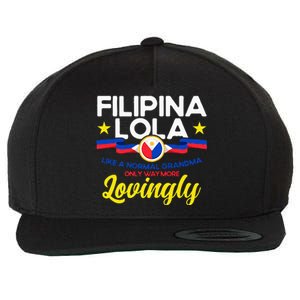 Philippine Flag Filipina Lola Grandma Pinay Filipina Wool Snapback Cap