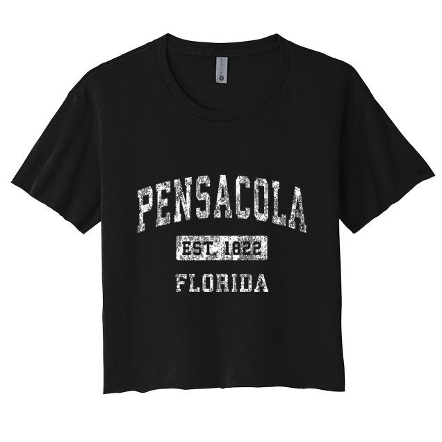 Pensacola Florida Fl Vintage Established Sports Crop Top