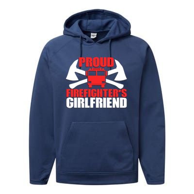 Proud Firefighters Friend Novelty Firefighter Gift Performance Fleece Hoodie