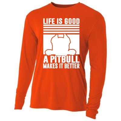 Pitbull Funny Gift Dog Dad Dog Mom Pitbull Gift Cooling Performance Long Sleeve Crew