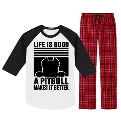 Pitbull Funny Gift Dog Dad Dog Mom Pitbull Gift Raglan Sleeve Pajama Set