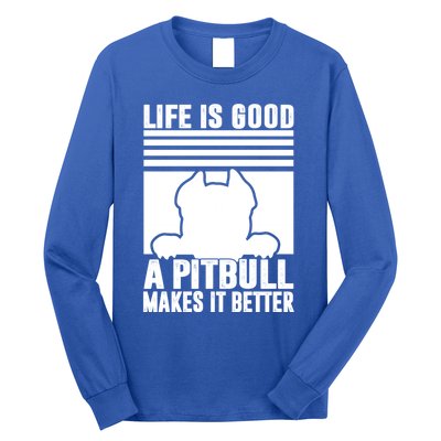 Pitbull Funny Gift Dog Dad Dog Mom Pitbull Gift Long Sleeve Shirt