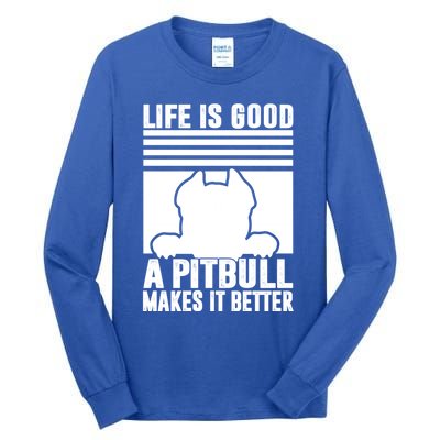 Pitbull Funny Gift Dog Dad Dog Mom Pitbull Gift Tall Long Sleeve T-Shirt