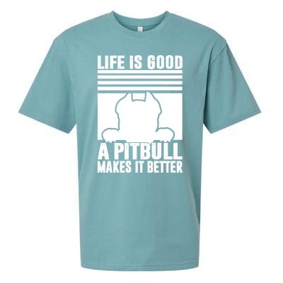 Pitbull Funny Gift Dog Dad Dog Mom Pitbull Gift Sueded Cloud Jersey T-Shirt