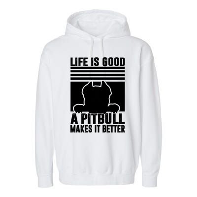 Pitbull Funny Gift Dog Dad Dog Mom Pitbull Gift Garment-Dyed Fleece Hoodie