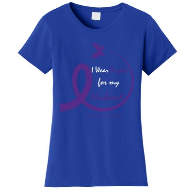 Products Funny Gift Purple Husband Pancreatic Cancer Awareness Gift Women's T-Shirt