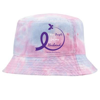 Products Funny Gift Purple Husband Pancreatic Cancer Awareness Gift Tie-Dyed Bucket Hat