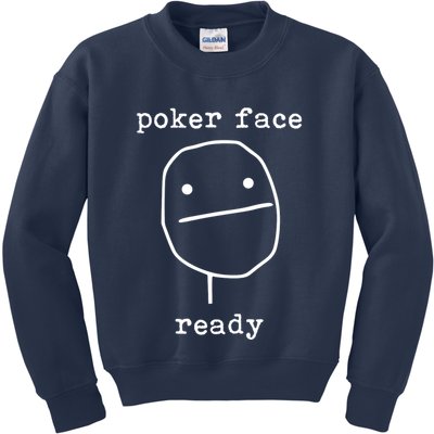 Poker Face Gambling Funny Humor Card Playing Kids Sweatshirt