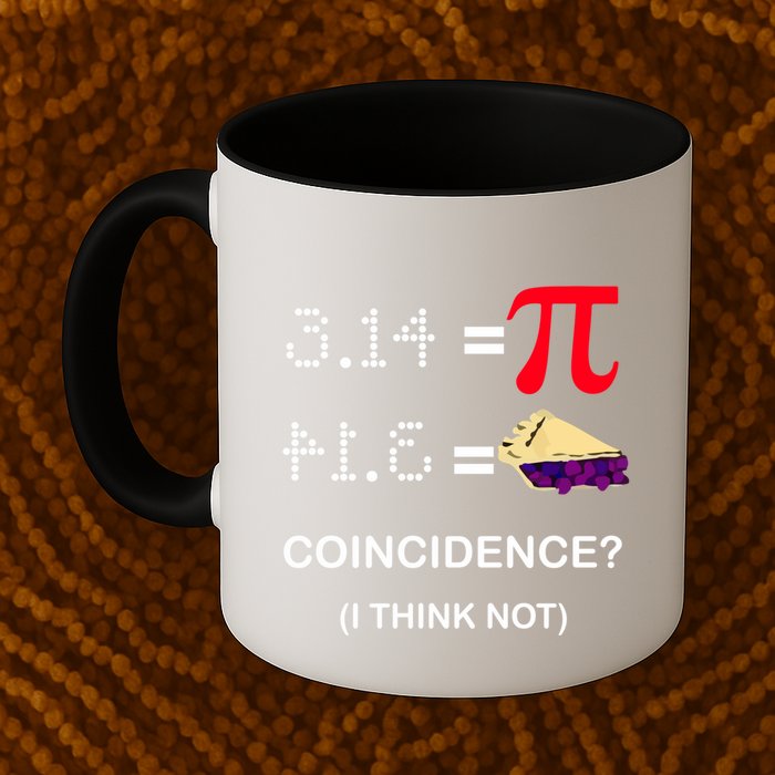 Pi Funny Gift 3 14 = Pie Coincidence ? I Think Not Happy Pi Day Gift Mug