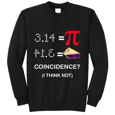 Pi Funny Gift 3 14 = Pie Coincidence ? I Think Not Happy Pi Day Gift Tall Sweatshirt