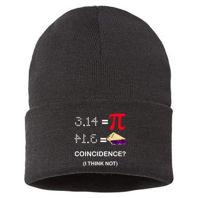 Pi Funny Gift 3 14 = Pie Coincidence ? I Think Not Happy Pi Day Gift Sustainable Knit Beanie