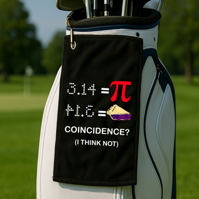 Pi Funny Gift 3 14 = Pie Coincidence ? I Think Not Happy Pi Day Gift Golf Towel