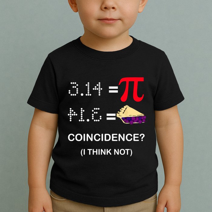 Pi Funny Gift 3 14 = Pie Coincidence ? I Think Not Happy Pi Day Gift Toddler T-Shirt