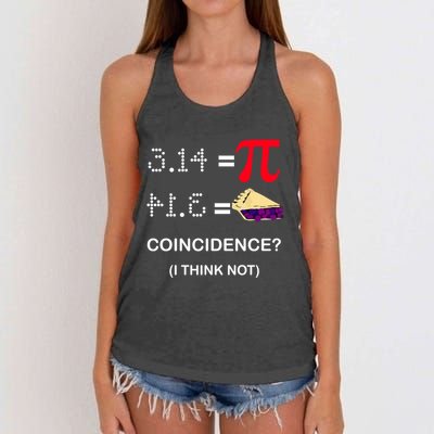 Pi Funny Gift 3 14 = Pie Coincidence ? I Think Not Happy Pi Day Gift Women's Knotted Racerback Tank