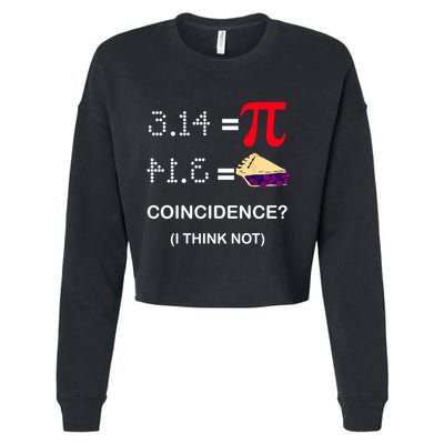Pi Funny Gift 3 14 = Pie Coincidence ? I Think Not Happy Pi Day Gift Cropped Pullover Crew