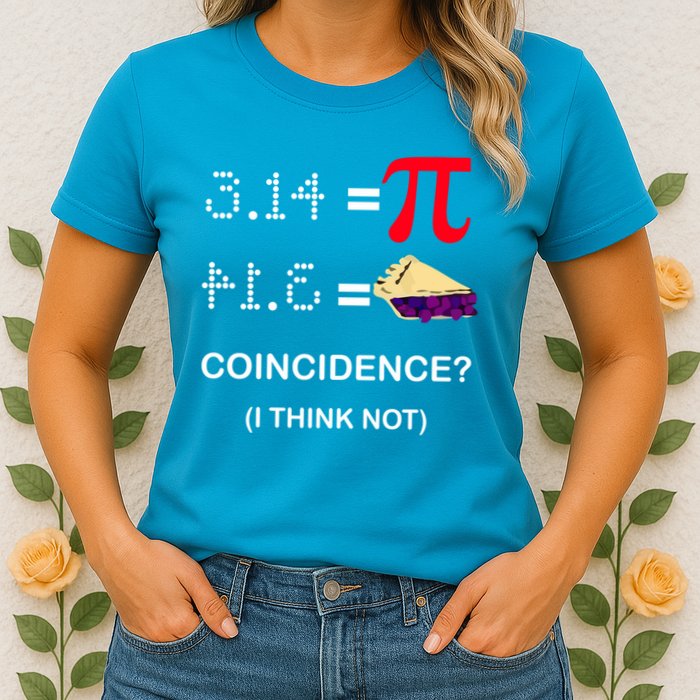 Pi Funny Gift 3 14 = Pie Coincidence ? I Think Not Happy Pi Day Gift Womens T-Shirt