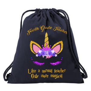 Proud Fourth Grade Teacher Magical Unicorn 4Th Grade Gift Drawstring Bag