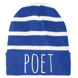 Poet Funny Gift Funny Writers Authors Poetry Gift Striped Beanie with Solid Band