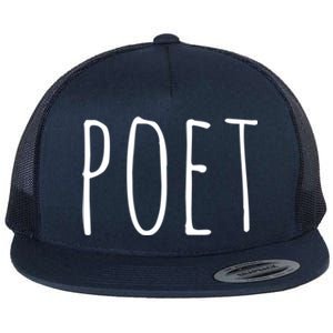 Poet Funny Gift Funny Writers Authors Poetry Gift Flat Bill Trucker Hat