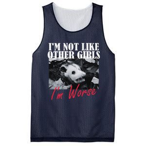 Possum Funny Graphicn Im Not Like Other Im Worse Mesh Reversible Basketball Jersey Tank