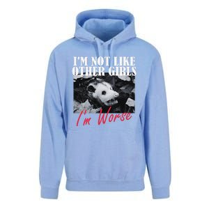 Possum Funny Graphicn Im Not Like Other Im Worse Unisex Surf Hoodie