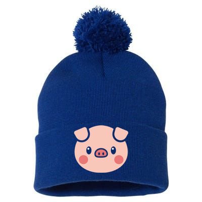 Pig Face Gift For Pig Lover Meaningful Gift Pom Pom 12in Knit Beanie