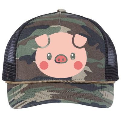 Pig Face Gift For Pig Lover Meaningful Gift Retro Rope Trucker Hat Cap