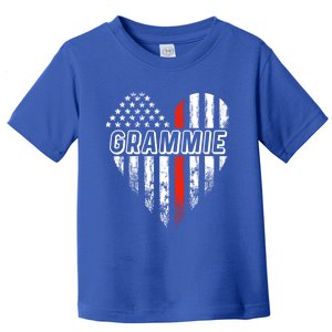 Proud Firefighter Grammie American Flag Heart Cool Gift Toddler T-Shirt