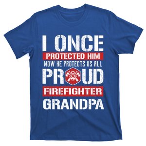 Proud Firefighter Grandpa Love Firefighter Grandson Cute Gift T-Shirt