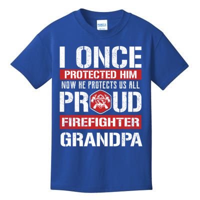 Proud Firefighter Grandpa Love Firefighter Grandson Cute Gift Kids T-Shirt