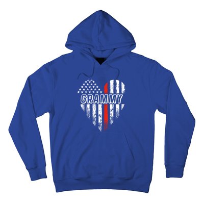 Proud Firefighter Grammy American Flag Heart Gift Hoodie