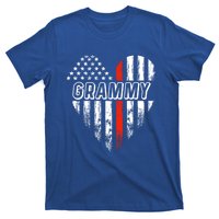 Proud Firefighter Grammy American Flag Heart Gift T-Shirt