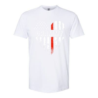 Proud Firefighter Grammy American Flag Heart Gift Softstyle CVC T-Shirt