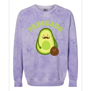 Papacado Funny Gift For New Dad Or Daddy Announcement Gift Colorblast Crewneck Sweatshirt